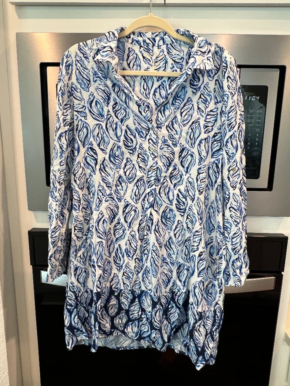 Lilly Pulitzer Elsa Tunic - Blue Shell Print - Size Small